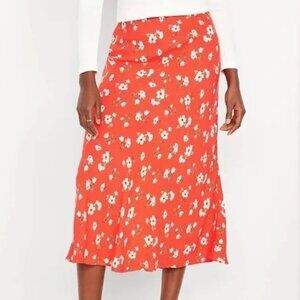 Crepe A-Line Midi Skirt
